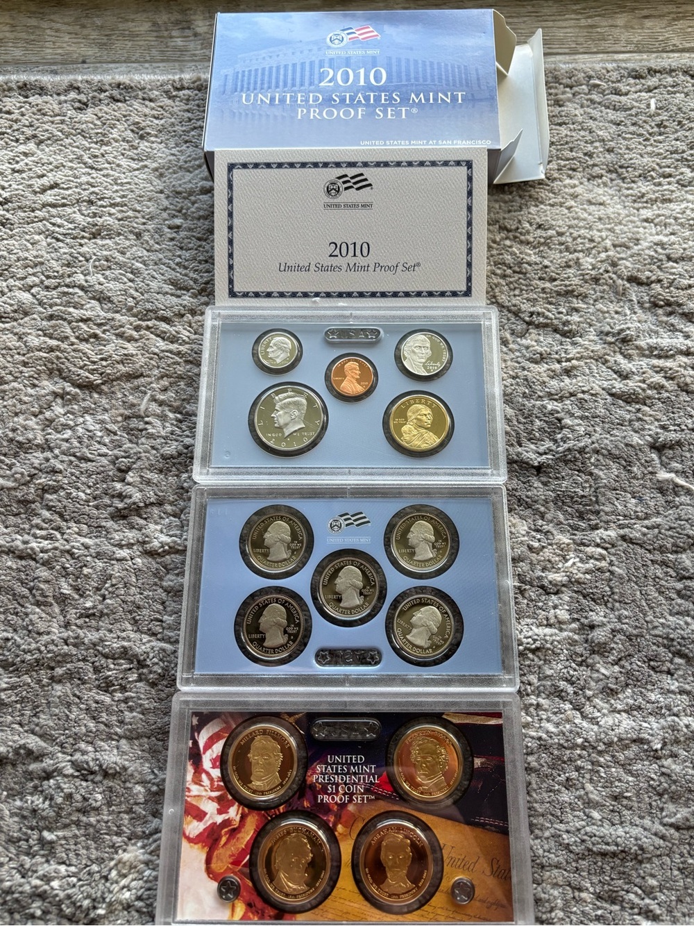 2010 US Mint Proof Coin Set + Presedential $1 Coin Set